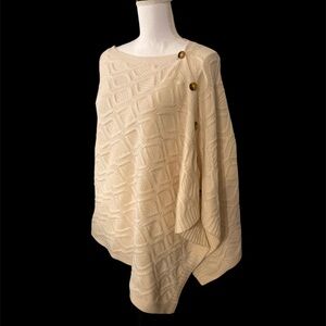 New with Tags Orvis Wool Cable Knit Poncho Sweater Women’s One Size Classic
